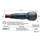 VESSEL 220USB-P1, RECHARGEABLE BALL-GRIP SCREWDRIVER (TYPE C)