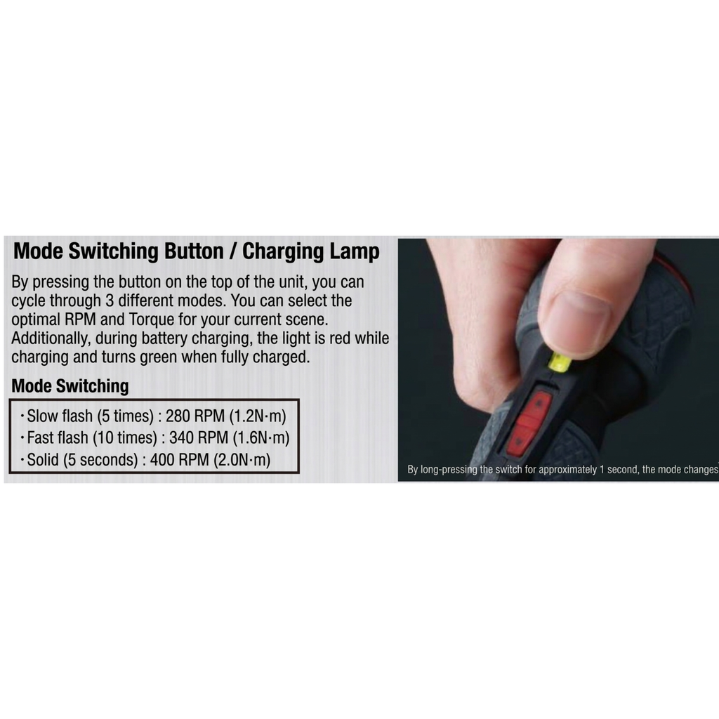 VESSEL 220USB-P1, RECHARGEABLE BALL-GRIP SCREWDRIVER (TYPE C)