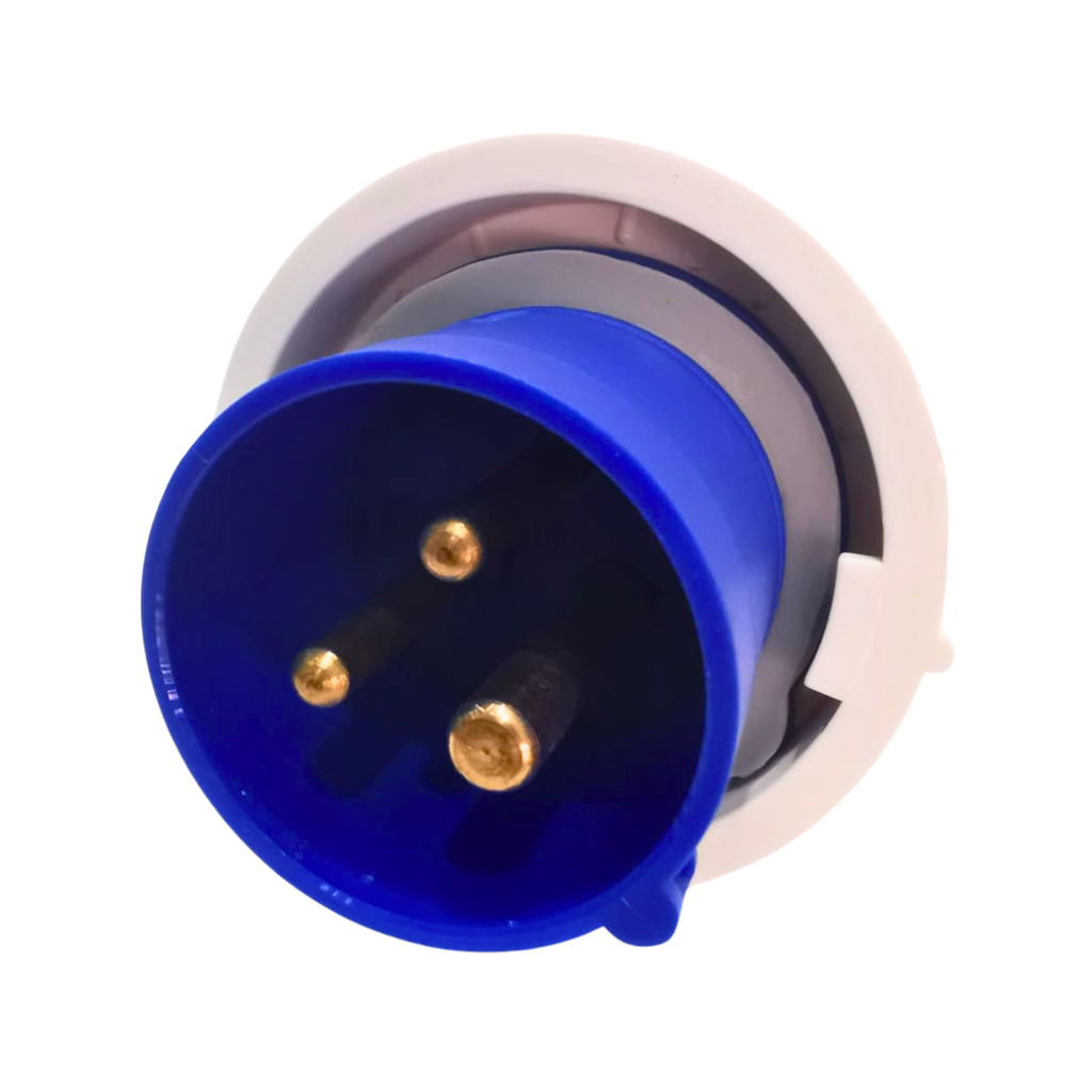 ASYS WEATHERPROOF INDUSTRIAL PLUG, 16A-6H 2P, 220V MALE- ASYS1663SVW
