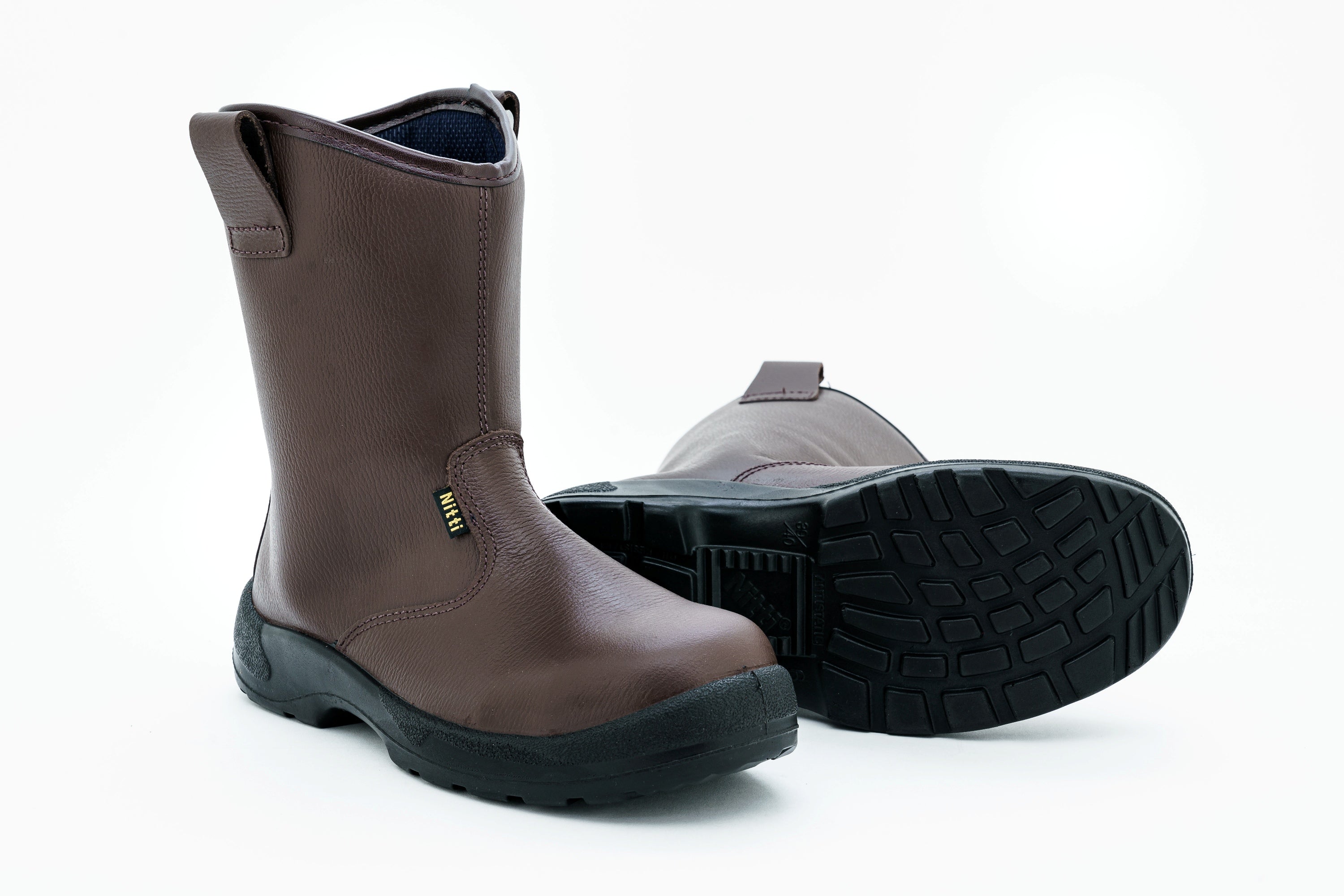 Nitti 23281BN, Safety Shoes, High Cut Pull-on [BROWN]