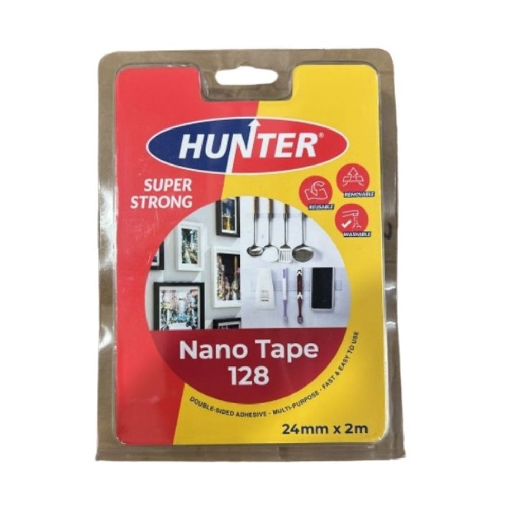 Hunter 128 Double Sided Nano Tape 24mm x 2m, Clear, Reusable Secondary image
