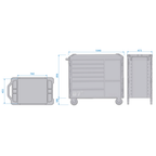 King Tony 87SQ32-8B-BK SQUAD Series Tool Trolley