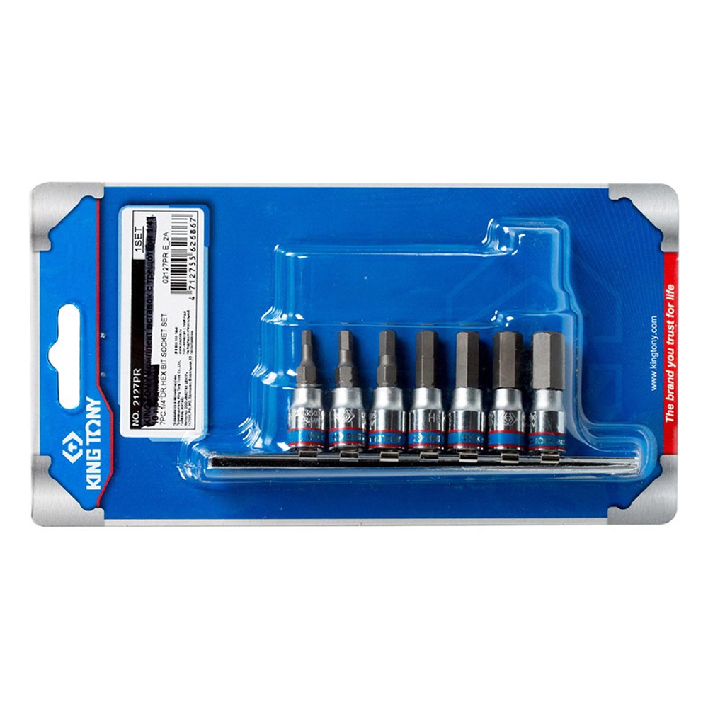 King Tony 2127PR 7-Piece 1/4" Drive Hex Bit Socket Set Secondary image