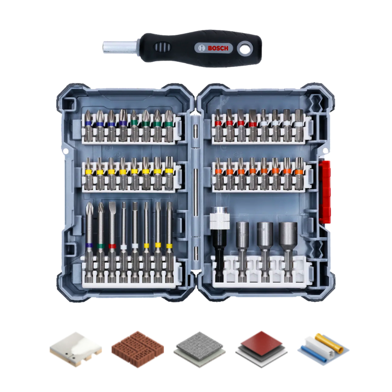 EXCLUSIVE BOSCH SCREW BIT SET WITH SCREWDRIVER, 45PCS IN TOUGH HARD CASE Main image