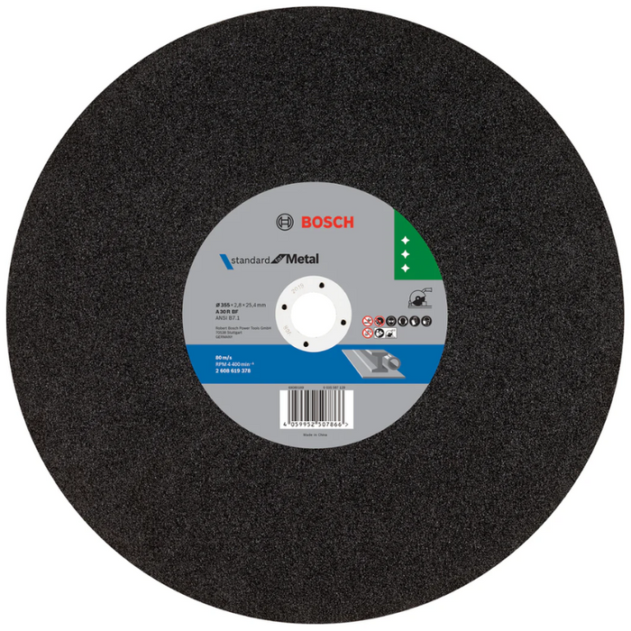 Bosch 14" Cutting Disc/ Wheel for Metal Cuts, 355x 2.8 x 25.4mm, [SKU: 2 608 619 378]