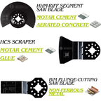 BOSCH Starlock OMT Basic Tile, Concrete & Stainless Steel Blades Set, For Oscillating Multitools, Oscillation Blade (3PC/PKT)