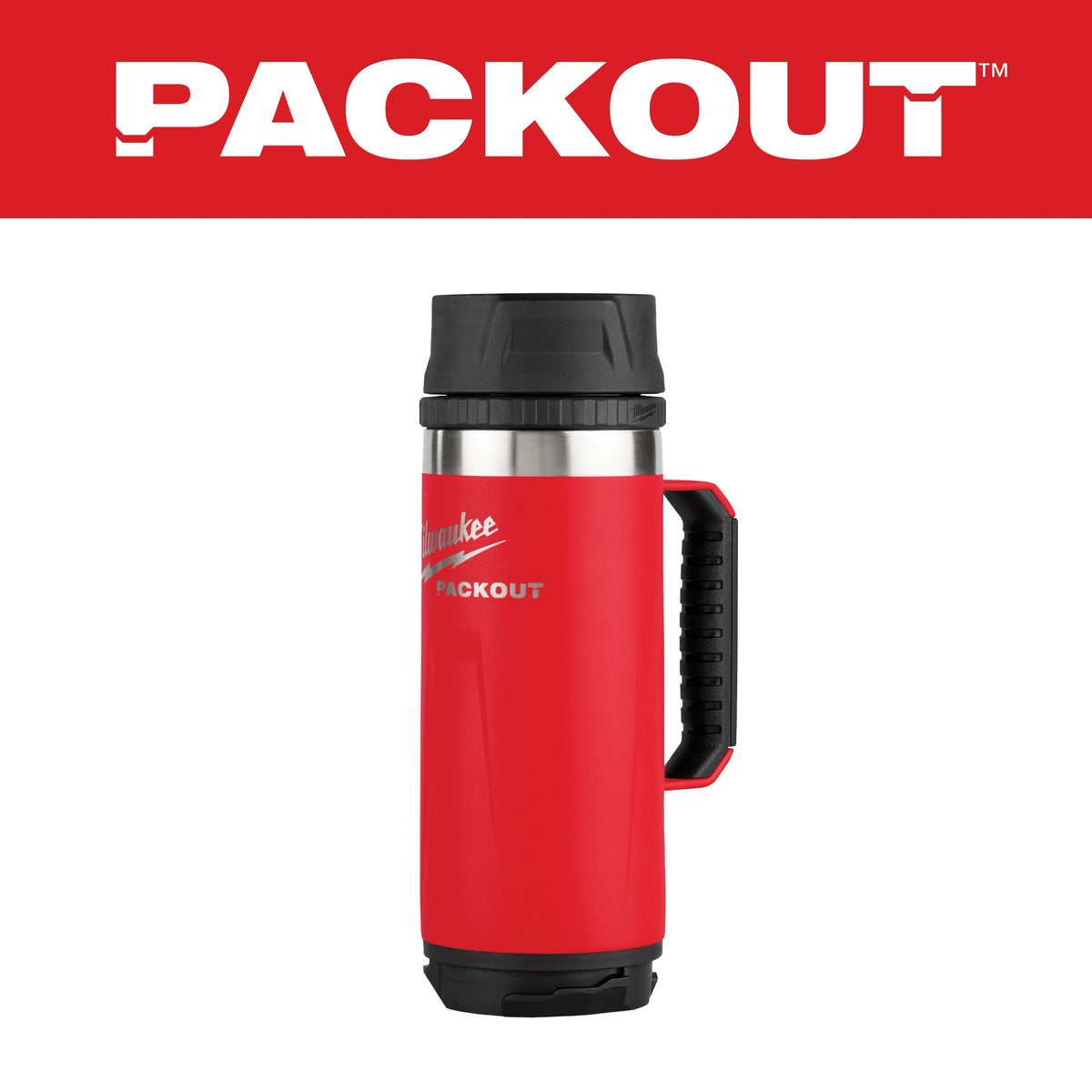 Milwaukee 48-22-8394R PACKOUT Insulated Mug with Sip Lid Red