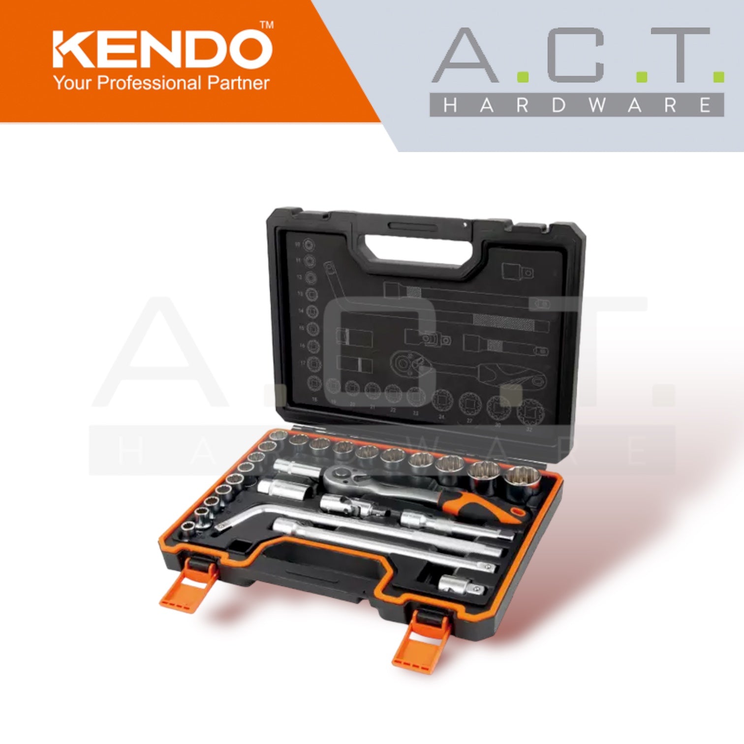 KENDO 26pc 1/2" SOCKET SET - 90565 Main image