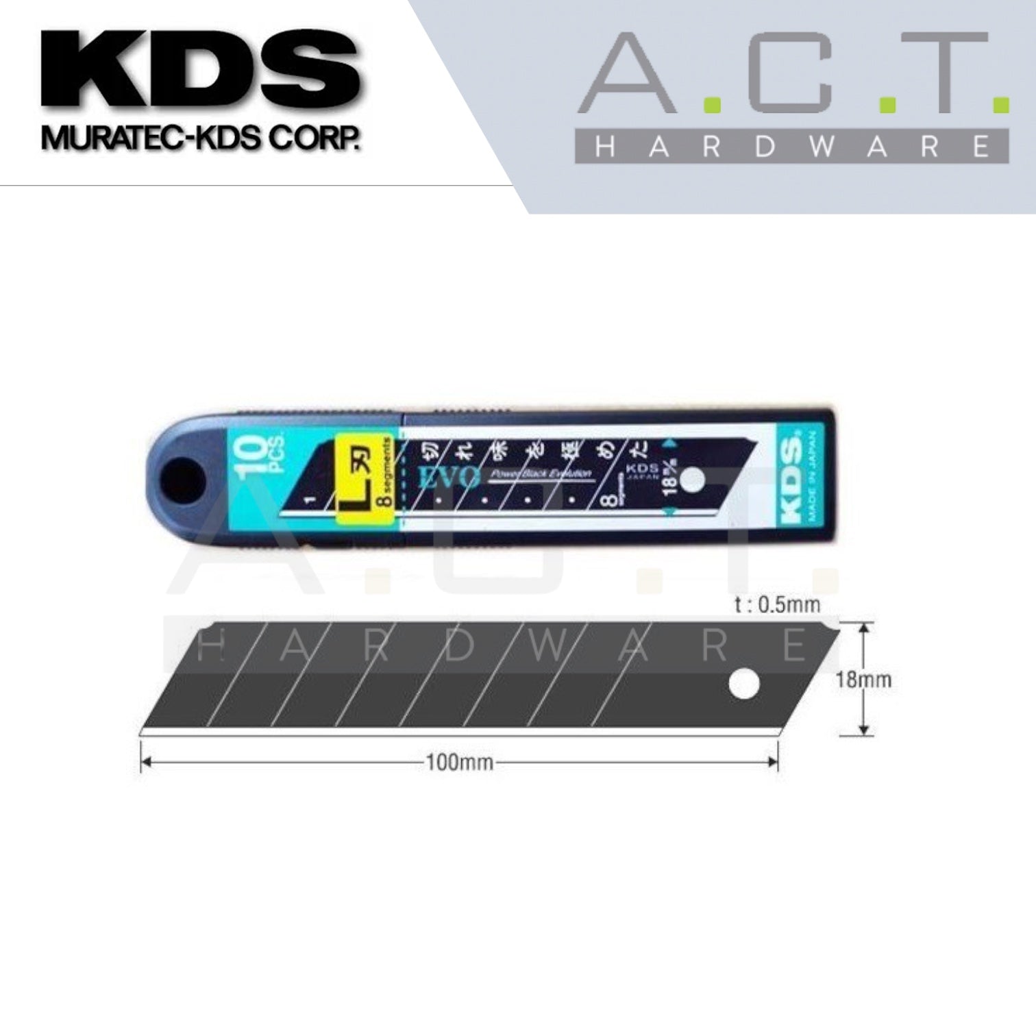 KDS LB10BZ, SPARE BLADES 18MM (10PCS/PKT) Main image