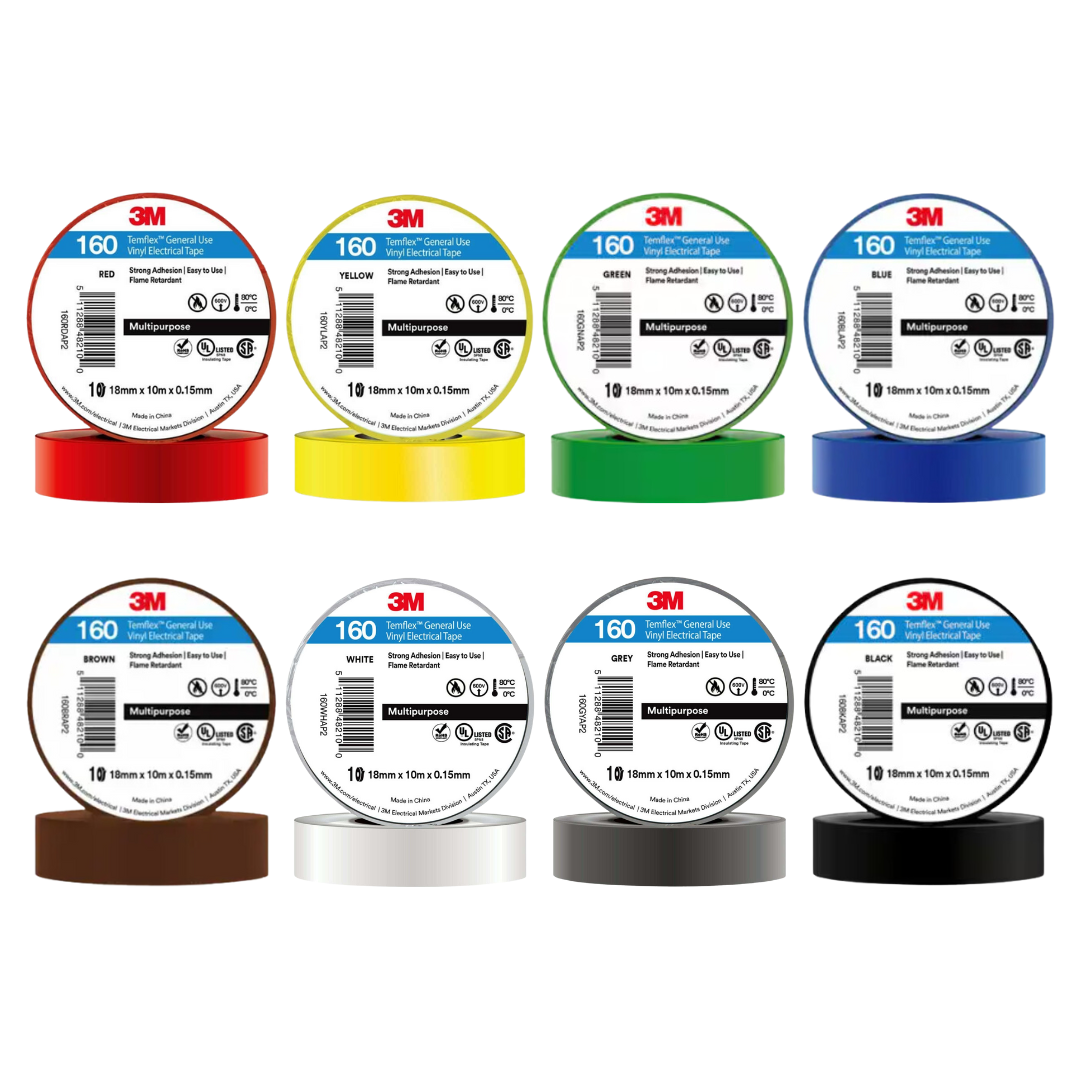 3M TEMFLEX 160 GP VINYL ELEC TAPE 18MMX10M Main image