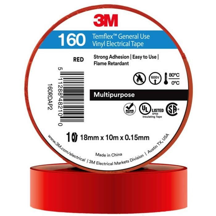 3M TEMFLEX 160 GP VINYL ELEC TAPE 18MMX10M Secondary image