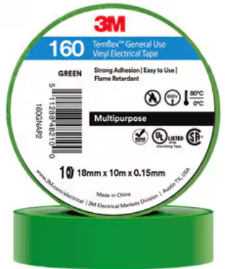 3M TEMFLEX 160 GP VINYL ELEC TAPE 18MMX10M