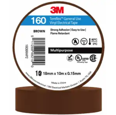 3M TEMFLEX 160 GP VINYL ELEC TAPE 18MMX10M