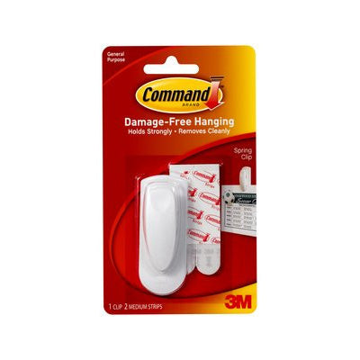 3M COMMAND SPRING CLIP 1 PCS 2 STRIPS 17005