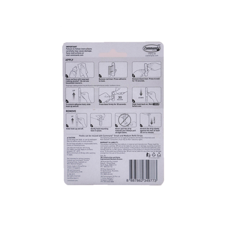 3M COMMAND 17012-8 GENERAL PURPOSE HOOKS MIXED VALUE PACK