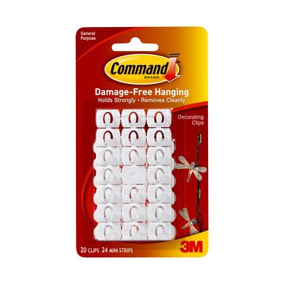 3M COMMAND DECO CLIP 20 PCS 24 STRIPS 17026