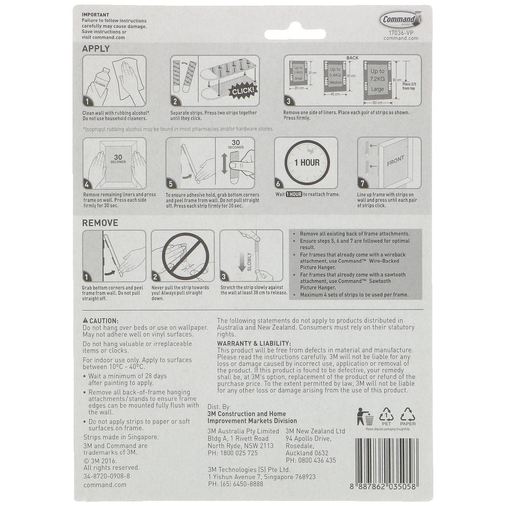 3M COSTCO PICTURE HANGING STRIP 17036BGVP VALUE PACK