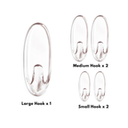 3M COMMAND 17091-5CLR CHRISTMAS PACK ASSORTED CLEAR HOOKS