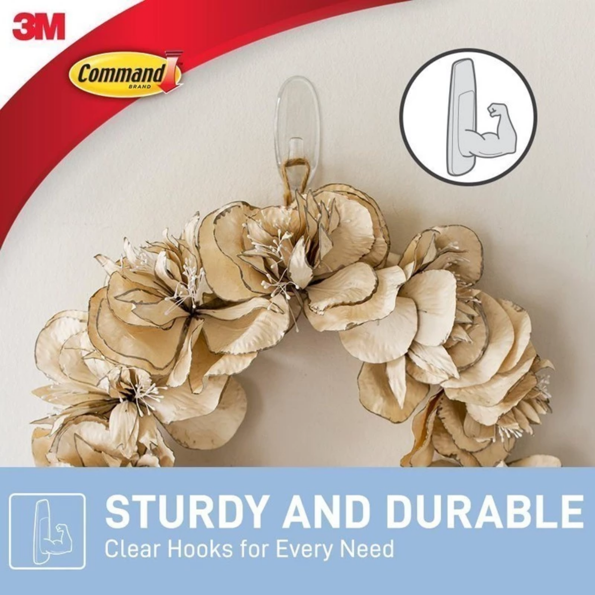3M COMMAND 17091-5CLR CHRISTMAS PACK ASSORTED CLEAR HOOKS