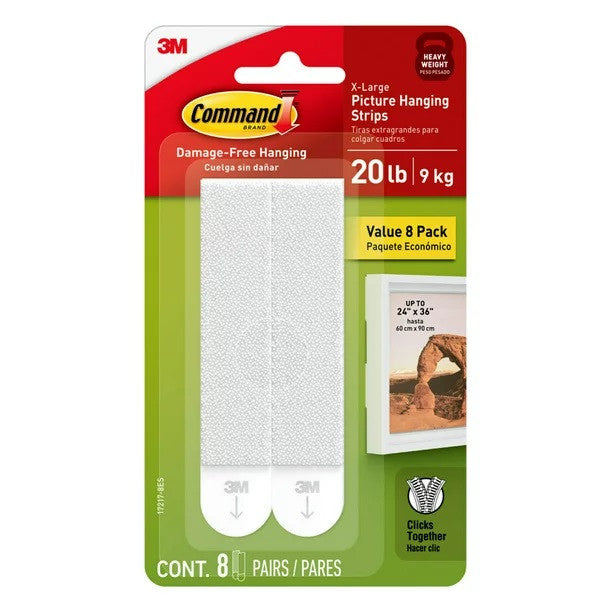 3M COMMAND PICTURE HANGING STRIPS VALUE PACK WHITE (17217-8E)