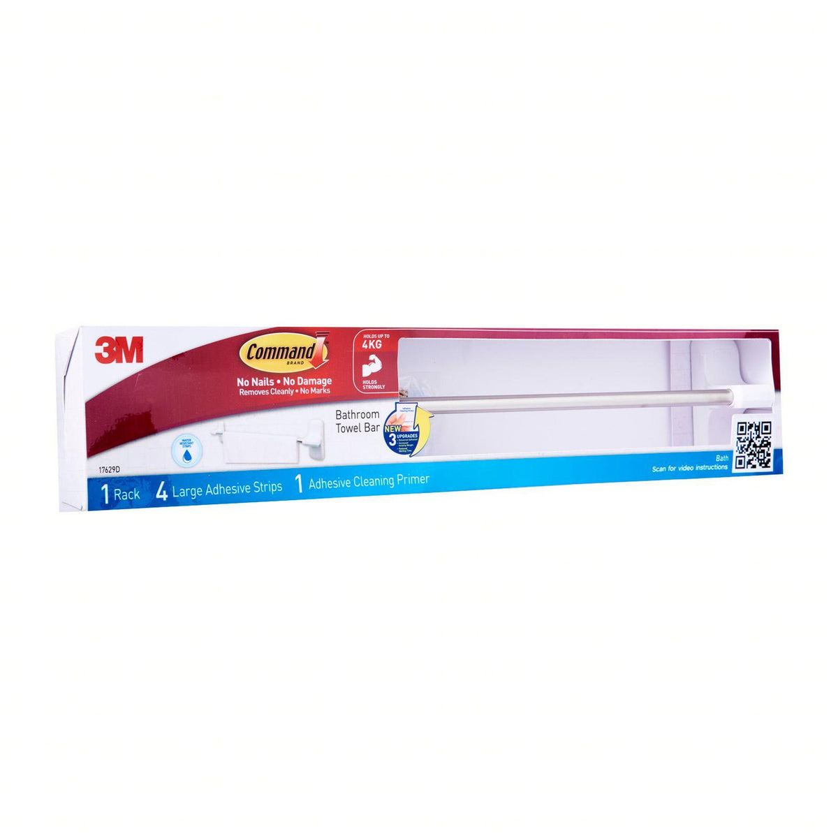 3M COMMAND 17629D BATHROOM TOWEL BAR 6P/C
