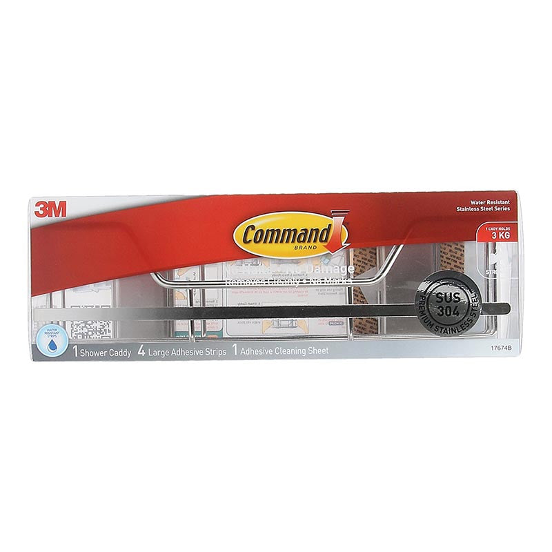 3M COMMAND STAINLESS STEEL SHOWER CADDY 17674B