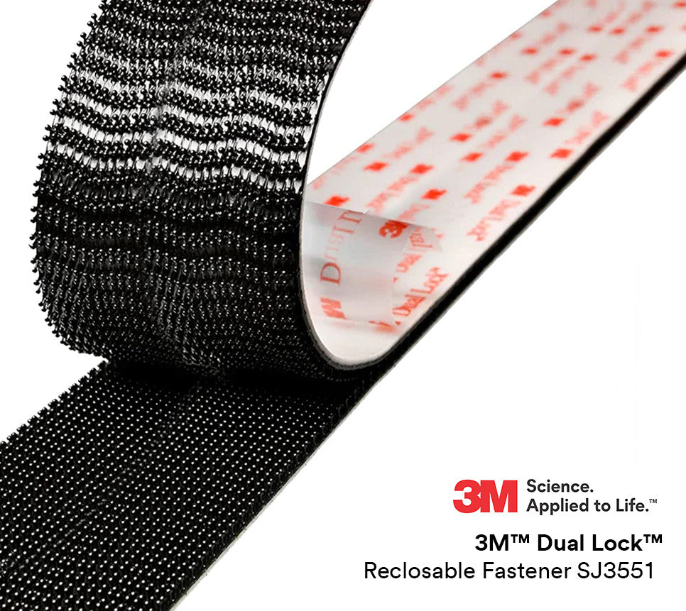 3M DUAL LOCK RECLOSABLE FASTENER BLACK 25MM X 1M 3MSJ3551