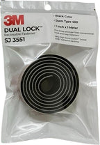 3M DUAL LOCK RECLOSABLE FASTENER BLACK 25MM X 1M 3MSJ3551