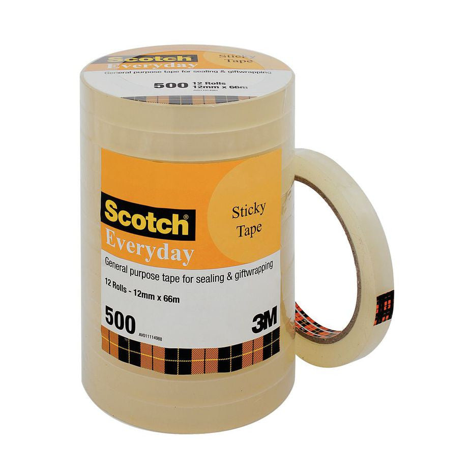 3M SCOTCH UTILITY TRANS TAPE 12MM X 66M 500AA Main image