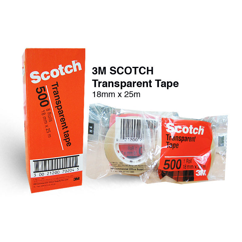3M SCOTCH UTILITY TRANSPARENT TAPE 18MM X 25M (500B) Main image
