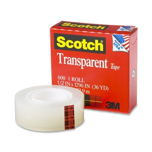 3M SCOTCH PREMIUM TRANS TAPE 0.5 INCH X 36 YARD 600A Secondary image