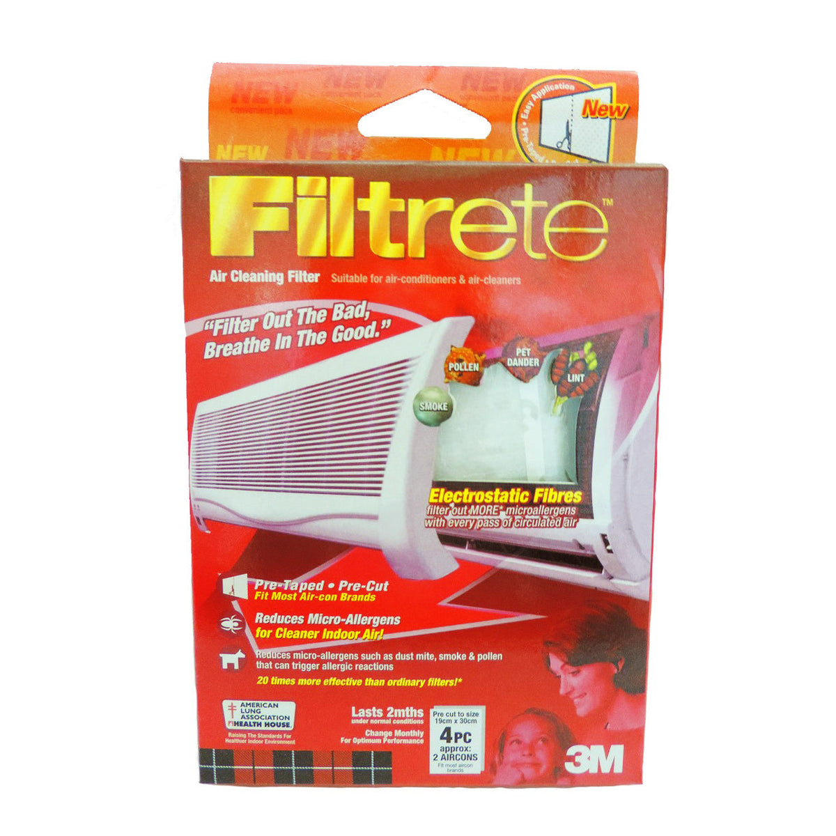 3M FILTRETE AIRCON FILTER 19.05X30.48CM WHITE 9808-4P Main image