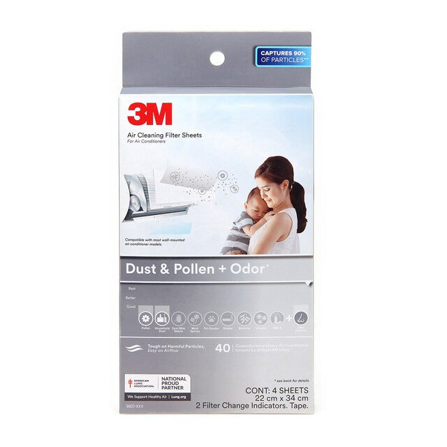 3M AIRCON FILTER DUST POLLEN + ODOR (22X34CM)