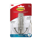 3M COMMAND BATH DOUBLE HOOKS LARGE SATIN NICKEL (BATH36)