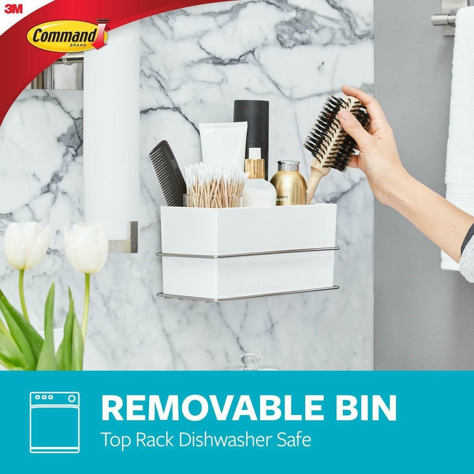 3M COMMAND BATH37 SATIN NICKEL WALL AND CABINET ORGANIZER