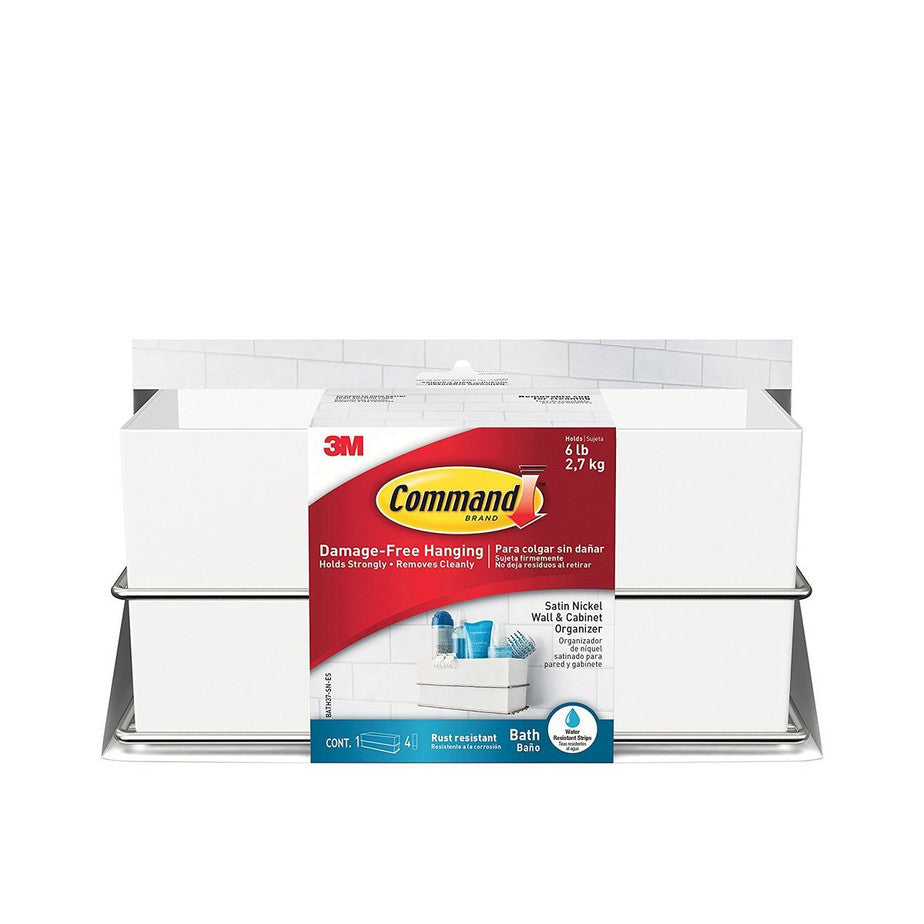 3M COMMAND BATH37 SATIN NICKEL WALL AND CABINET ORGANIZER