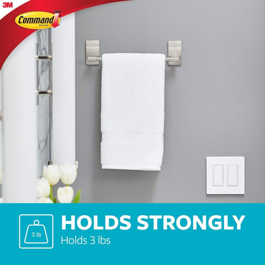 3M COMMAND BATH41 SATIN NICKEL HAND TOWEL BAR