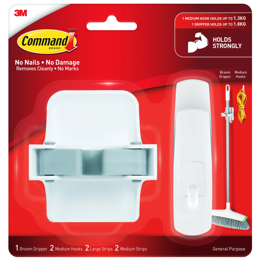3M COMMAND BROOM GRIPPER WITH MEDIUM HOOK