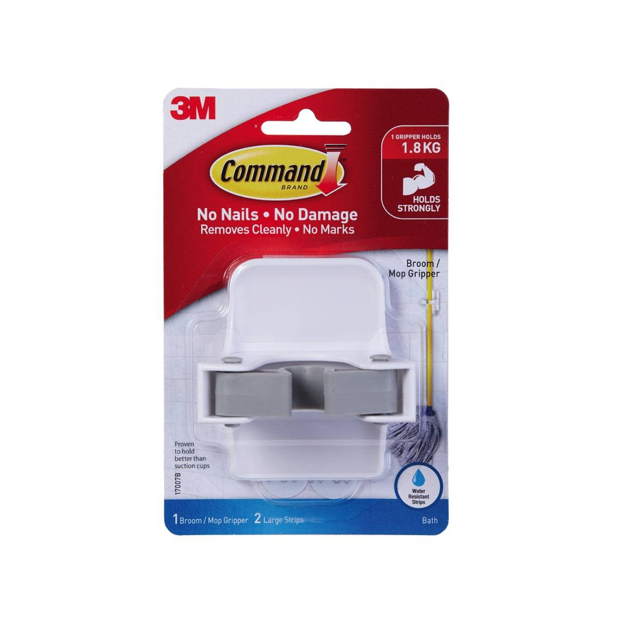 3M COMMAND BROOM GRIPPER W WATER RESISTANT STRIPS