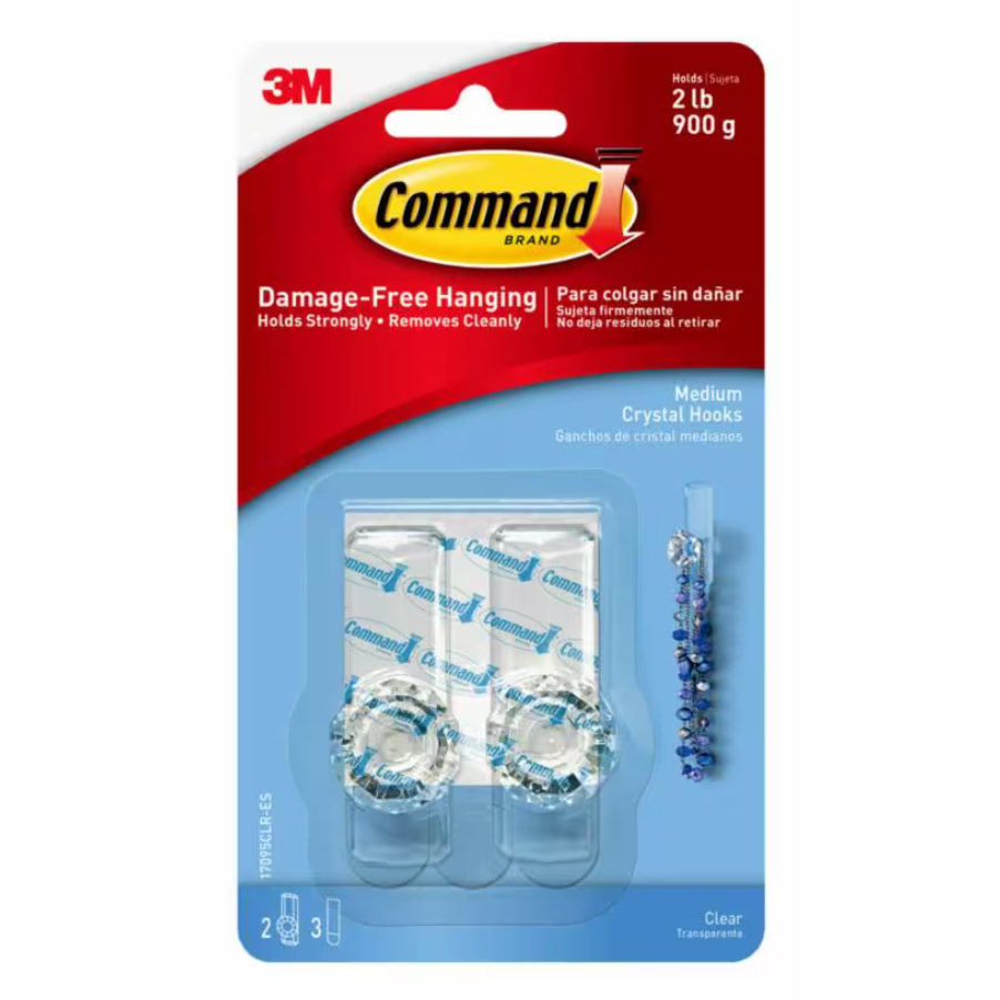 3M COMMAND CLEAR MEDIUM CRYSTAL HOOK Main image