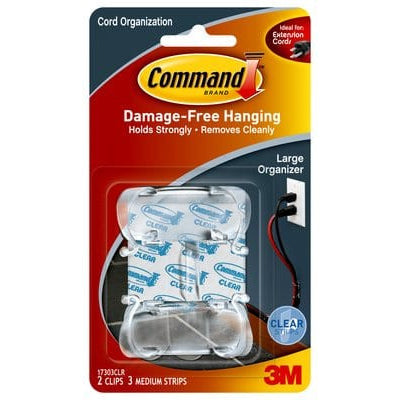 3M COMMAND CORD ORGANIZERS WITH CLEAR STRIPS (MEDIUM)