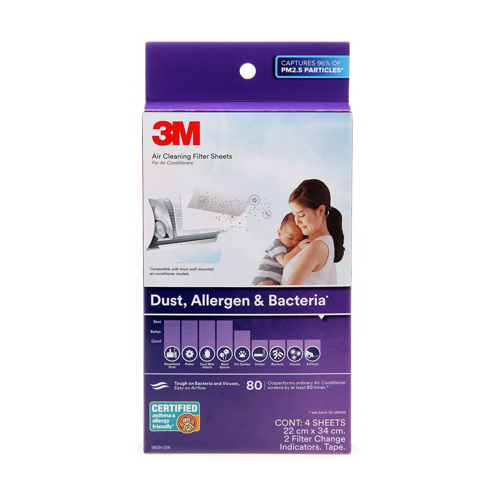 3M DUST ALLERGEN BACTERIA AC FILTER 22X34CM PURPLE
