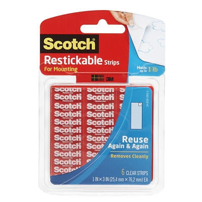 3M SCOTCH REUSABLE STRIPS 1 X 3 INCH R101 Main image
