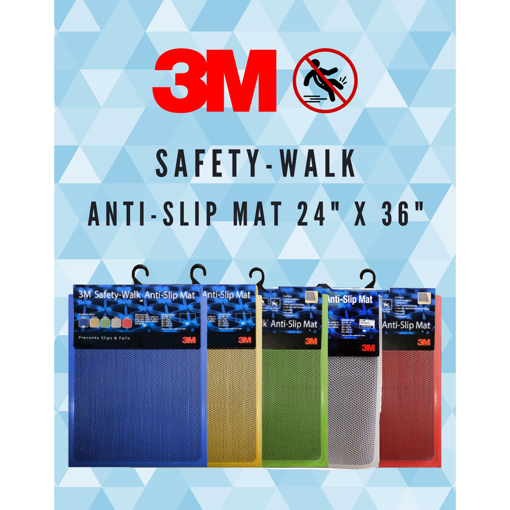 3M SAFETY-WALK ANTI-SLIP MAT 24" X 36" (BLUE / BROWN / GREEN / GREY / RED)