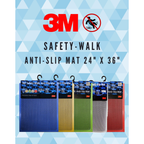 3M SAFETY-WALK ANTI-SLIP MAT 24" X 36" (BLUE / BROWN / GREEN / GREY / RED)