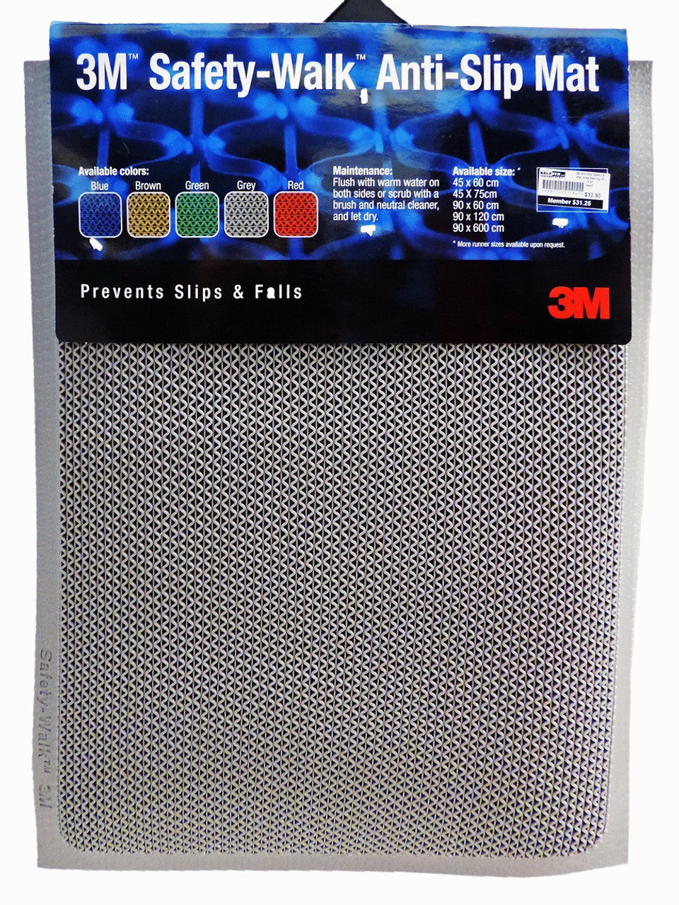 3M SAFETY-WALK ANTI-SLIP MAT 24" X 36" (BLUE / BROWN / GREEN / GREY / RED)