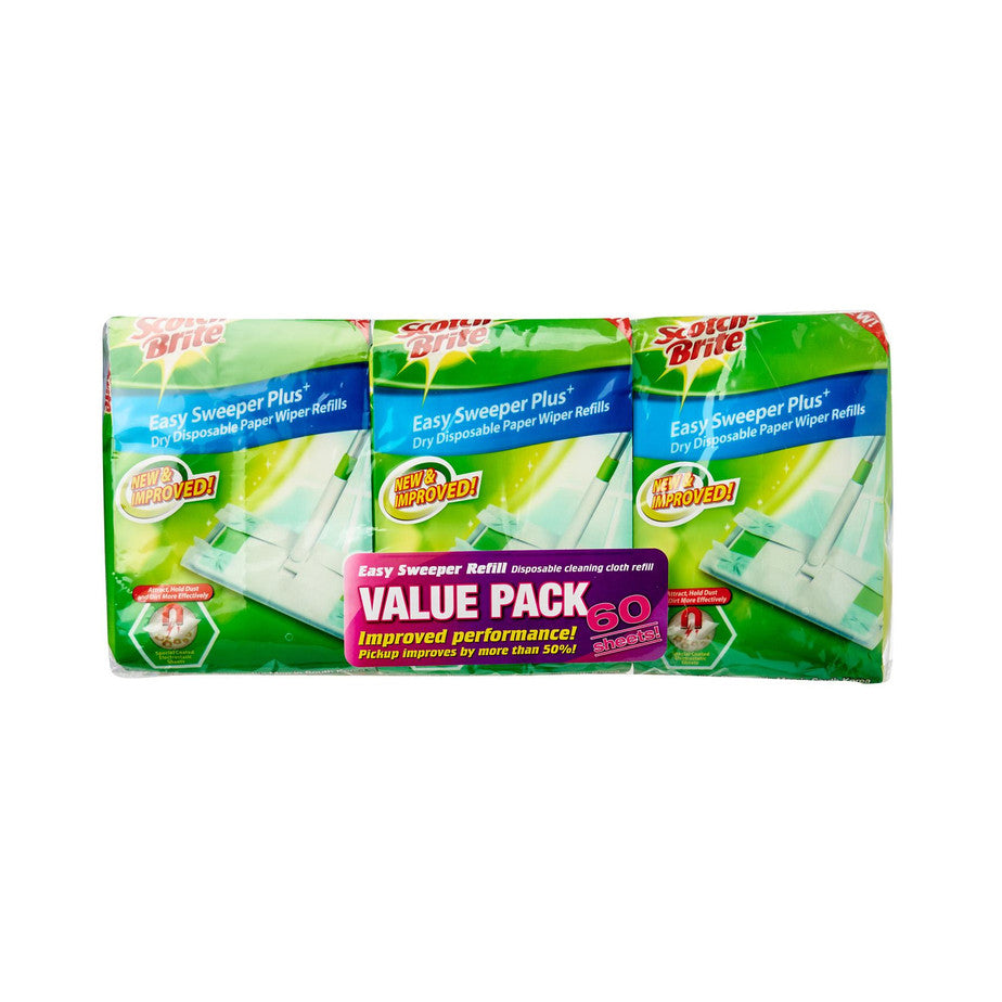 3M SCOTCH BRITE EASY SWEEPER DRY REFILL 3 X 20 SHEETS VALUE PACK