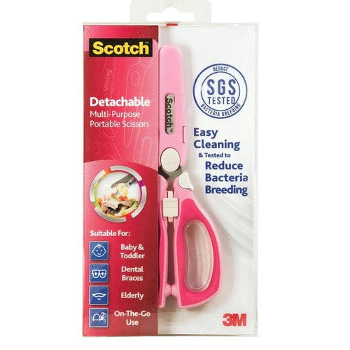 3M SCOTCH PORTABLE DETACHABLE SCISSORS ANTI-BACTERIAL (PINK) Main image