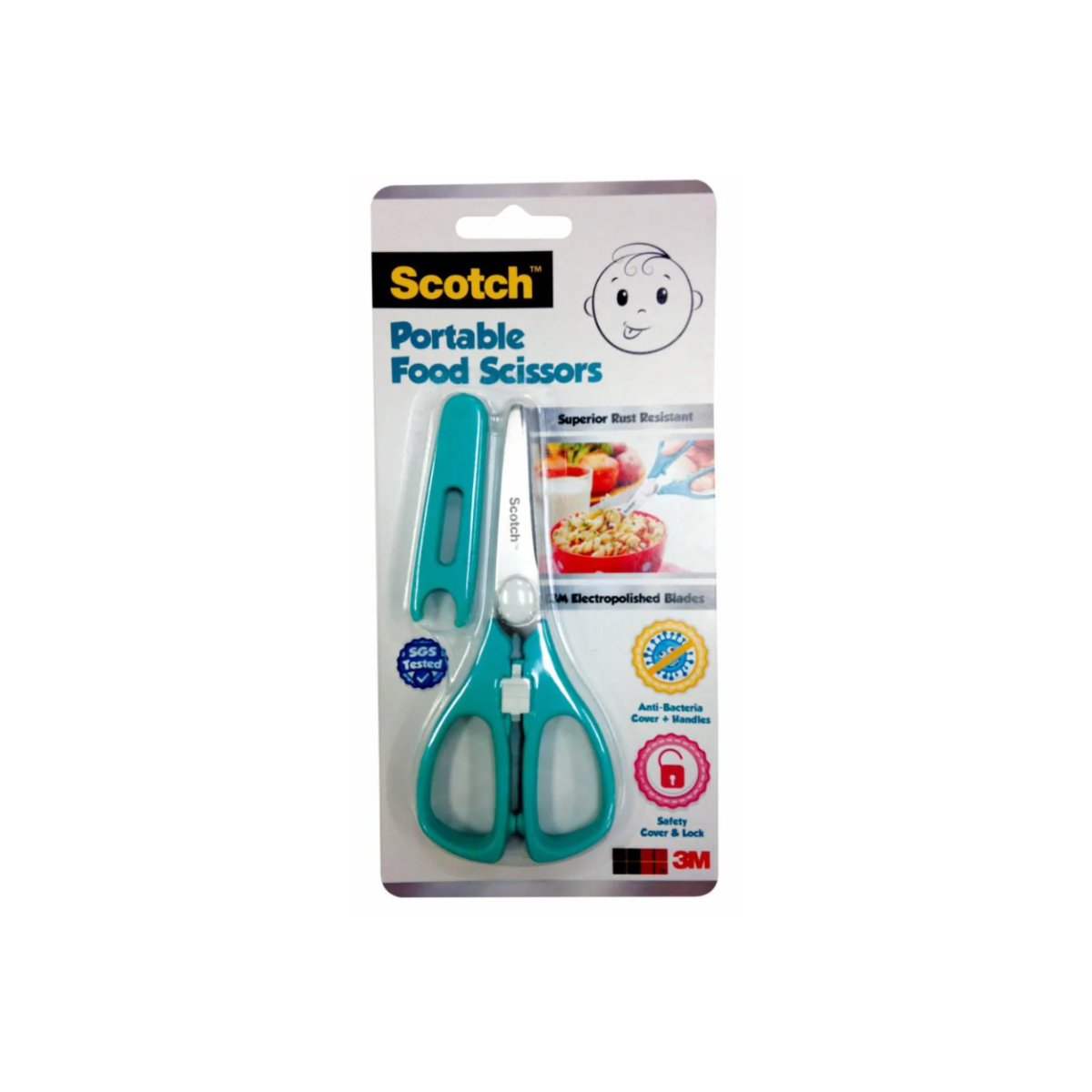 3M SCOTCH PORTABLE FOOD SCISSORS ANTI-BACTERIAL Main image