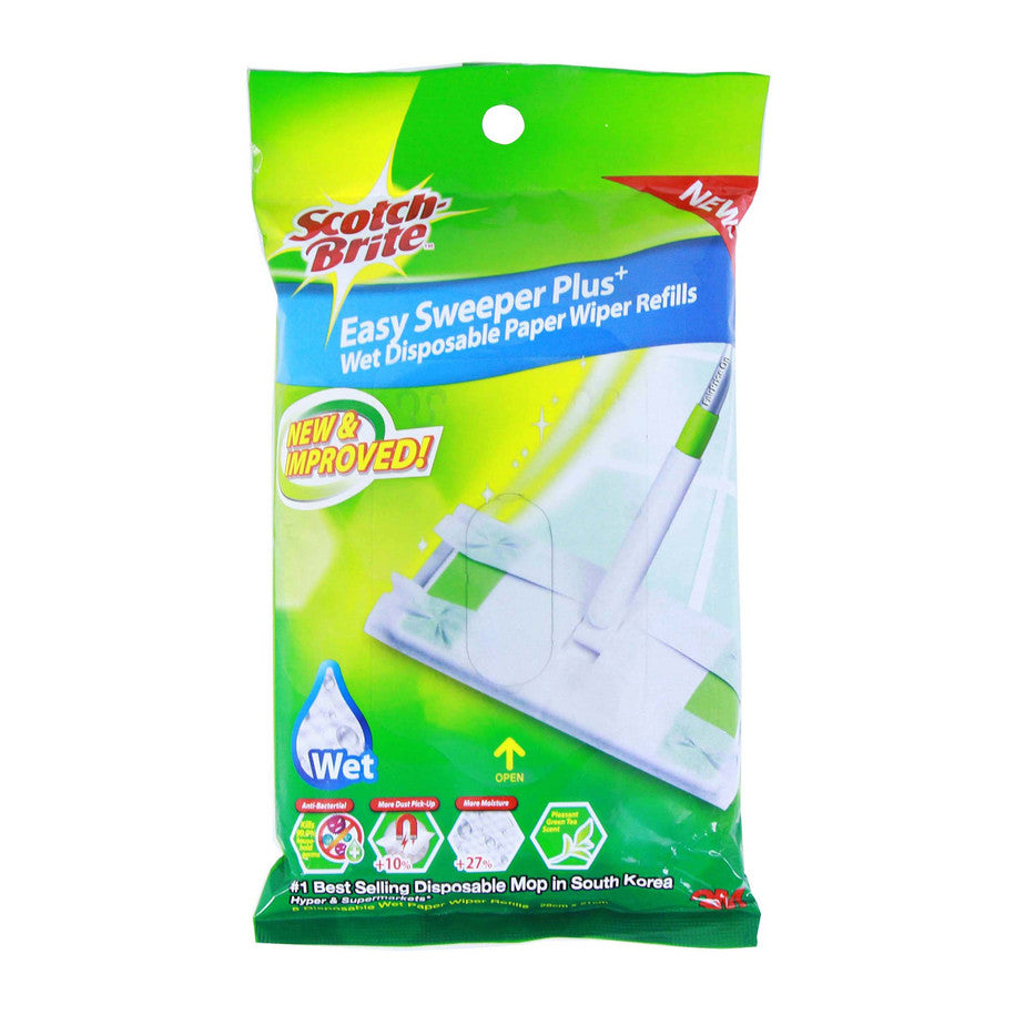 3M SCOTCHBRITE EASY SWEEPER PLUS WET DISPOSABLE PAPER WIPER REFILLS